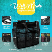 Shower Caddy Coated Mesh Tote Bag - Shower Shoez